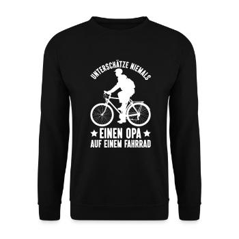 Opa Fahrradliebhaber Großvater Fahrrad Pops - Unisex Pullover - Schwarz - Vorne - Alina (178cm) & Michal (187cm)