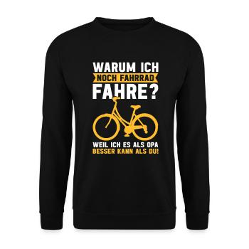 Grand-père Bike Lover Grand-père Bike Pops - Sweat-shirt Unisexe - noir - Devant - Alina (178cm) & Michal (187cm)