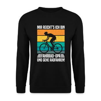 Opa Fahrradliebhaber Großvater Fahrrad Pops - Unisex Pullover - Schwarz - Vorne - Alina (178cm) & Michal (187cm)