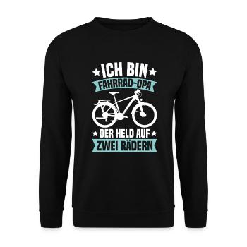 Opa Fahrradliebhaber Großvater Fahrrad Pops - Unisex Pullover - Schwarz - Vorne - Alina (178cm) & Michal (187cm)