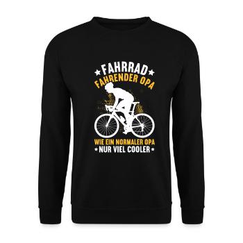 Opa Fahrradliebhaber Großvater Fahrrad Pops - Unisex Pullover - Schwarz - Vorne - Alina (178cm) & Michal (187cm)