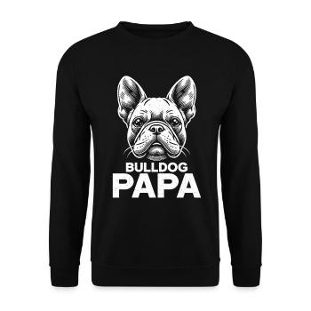 Bulldog Dad Father's Day Father Paternity Dog - Unisex Sweatshirt - black - Front - Alina (178cm) & Michal (187cm)