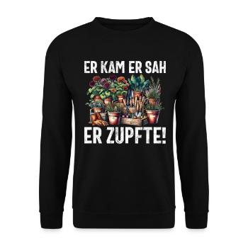 Gärtner Pflanzen Gartenarbeit Gartenbau - Unisex Pullover - Schwarz - Vorne - Alina (178cm) & Michal (187cm)