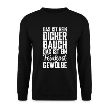 Das Ist Kein Dicker Bauch Das Ist Ein Feinkost - Unisex Pullover - Schwarz - Vorne - Alina (178cm) & Michal (187cm)