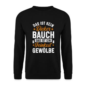 Das Ist Kein Dicker Bauch Das Ist Ein Feinkost - Unisex Pullover - Schwarz - Vorne - Alina (178cm) & Michal (187cm)