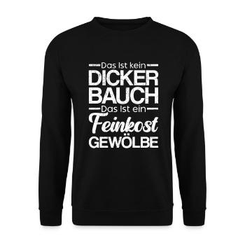 Das Ist Kein Dicker Bauch Das Ist Ein Feinkost - Unisex Pullover - Schwarz - Vorne - Alina (178cm) & Michal (187cm)