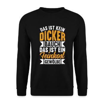Das Ist Kein Dicker Bauch Das Ist Ein Feinkost - Unisex Pullover - Schwarz - Vorne - Alina (178cm) & Michal (187cm)