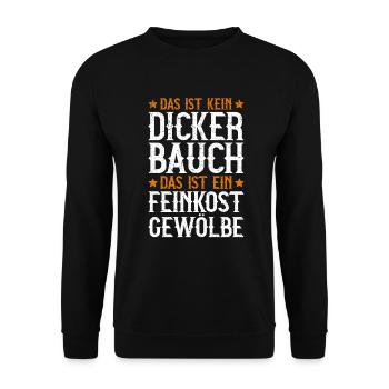 Das Ist Kein Dicker Bauch Das Ist Ein Feinkost - Unisex Pullover - Schwarz - Vorne - Alina (178cm) & Michal (187cm)