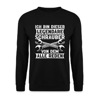 Automechaniker Kfz Techniker Fahrzeugreparatur - Unisex Pullover - Schwarz - Vorne - Alina (178cm) & Michal (187cm)