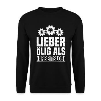 Automechaniker Kfz Techniker Fahrzeugreparatur - Unisex Pullover - Schwarz - Vorne - Alina (178cm) & Michal (187cm)