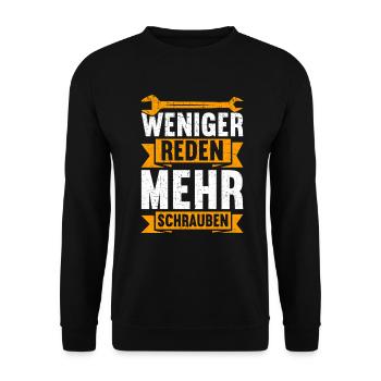 Automechaniker Kfz Techniker Fahrzeugreparatur - Unisex Pullover - Schwarz - Vorne - Alina (178cm) & Michal (187cm)