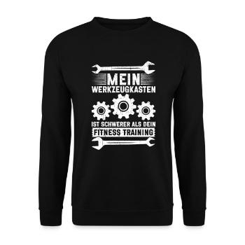 Automechaniker Kfz Techniker Fahrzeugreparatur - Unisex Pullover - Schwarz - Vorne - Alina (178cm) & Michal (187cm)