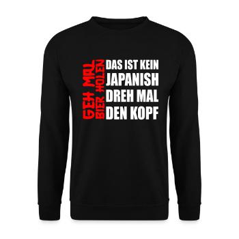 Biertrinker Geh mal Bier holen Bierliebhaber - Unisex Pullover - Schwarz - Vorne - Alina (178cm) & Michal (187cm)