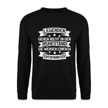 Rentner Opa Großvater Großpapa Großeltern - Unisex Pullover - Schwarz - Vorne - Alina (178cm) & Michal (187cm)