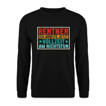 Rentner Opa Großvater Großpapa Großeltern - Unisex Pullover - Schwarz - Vorne - Alina (178cm) & Michal (187cm)