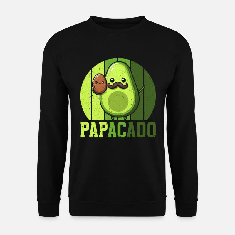 Papacado Avocado Papa Vatertag Vater Vaterschaft - Unisex Pullover - Schwarz