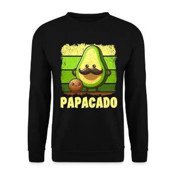 Papacado Avocado Papa Vatertag Vater Vaterschaft - Unisex Pullover - Schwarz - Vorne - Alina (178cm) & Michal (187cm)