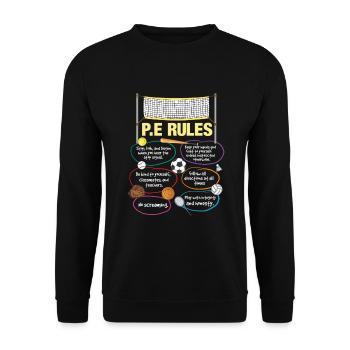 Sportlehrer Sportunterricht Trainer Schule T Shirt - Unisex Pullover - Schwarz - Vorne - Alina (178cm) & Michal (187cm)