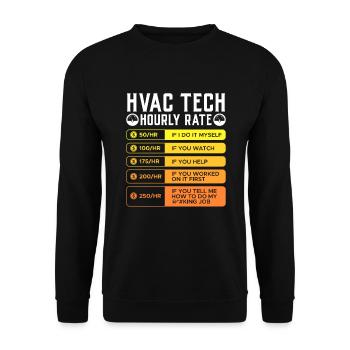 Technicien en climatisation, taux horaire de réfrigération - Sweat-shirt Unisexe - noir - Devant - Alina (178cm) & Michal (187cm)