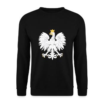 Poland flag flag coat of arms eagle - Unisex Sweatshirt - black - Front - Alina (178cm) & Michal (187cm)