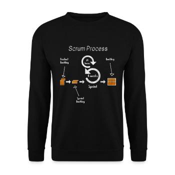 Scrum Process Agil Project Developer Development - Unisex Sweatshirt - black - Front - Alina (178cm) & Michal (187cm)