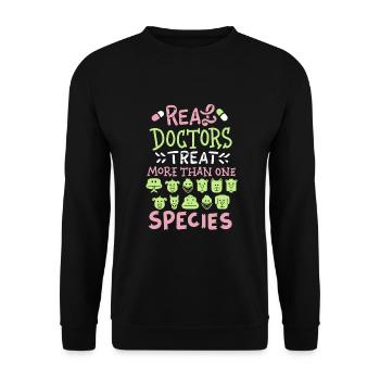 Cadeau vétérinaire, vétérinaire de l'année - Sweat-shirt Unisexe - noir - Devant - Alina (178cm) & Michal (187cm)