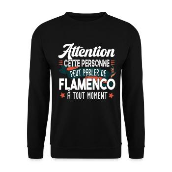 Flamenco Danse Espagne Espagnol Cadeau Humour - Sweat-shirt Unisexe - noir - Devant - Alina (178cm) & Michal (187cm)