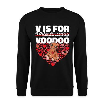 Cadeau d’amour de poupée vaudou de la Saint-Valentin - Sweat-shirt Unisexe - noir - Devant - Alina (178cm) & Michal (187cm)