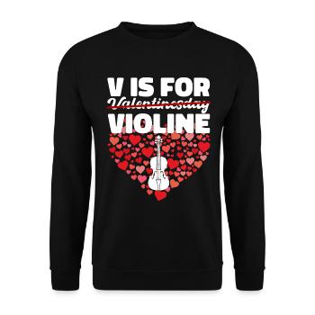 Saint-Valentin Love Violon Violon Cadeau - Sweat-shirt Unisexe - noir - Devant - Alina (178cm) & Michal (187cm)