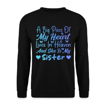 Big Piece My Heart My Sister In Heaven - Sweat-shirt Unisexe - noir - Devant - Alina (178cm) & Michal (187cm)