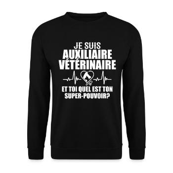 Tierarzthelfer Beruf Tier Hund Katze - Unisex Pullover - Schwarz - Vorne - Alina (178cm) & Michal (187cm)