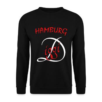 Hamburg - Unisex Pullover - Schwarz - Vorne - Alina (178cm) & Michal (187cm)