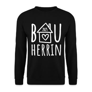 Bauherrin 2025 - Unisex Pullover - Schwarz - Vorne - Alina (178cm) & Michal (187cm)