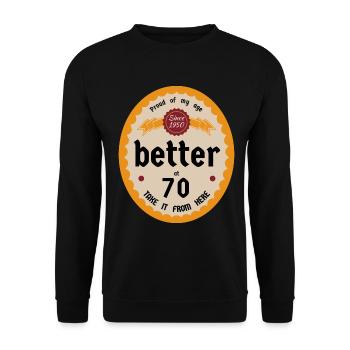 Mieux à 70 ans - Sweat-shirt Unisexe - noir - Devant - Alina (178cm) & Michal (187cm)