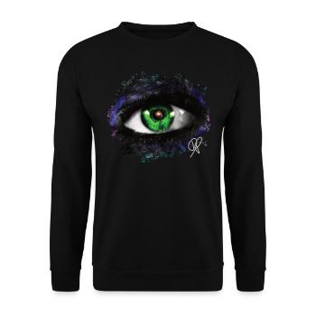 Eye Eye Universe Pupil Iris Graffiti - Unisex Sweatshirt - black - Front - Alina (178cm) & Michal (187cm)