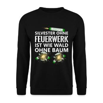 Silvester Feuerwerk Pyro Muss sein - Unisex Pullover - Schwarz - Vorne - Alina (178cm) & Michal (187cm)