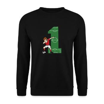 Numéro 1 du football 1er anniversaire 1 an de retour - Sweat-shirt Unisexe - noir - Devant - Alina (178cm) & Michal (187cm)