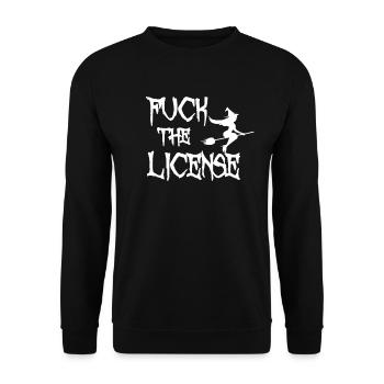 Hexe Lustig Fliegen Spruch - Unisex Pullover - Schwarz - Vorne - Alina (178cm) & Michal (187cm)