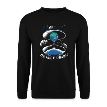 Erde Klimawandel Nachhaltig Umwelt Geschenk - Unisex Pullover - Schwarz - Vorne - Alina (178cm) & Michal (187cm)