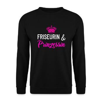 Friseurin Prinzessin - Unisex Pullover - Schwarz - Vorne - Alina (178cm) & Michal (187cm)