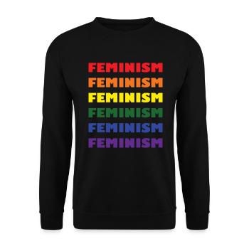 Feminismus - Unisex Pullover - Schwarz - Vorne - Alina (178cm) & Michal (187cm)