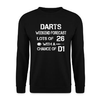 Darts player darter funny saying - Unisex Sweatshirt - black - Front - Alina (178cm) & Michal (187cm)
