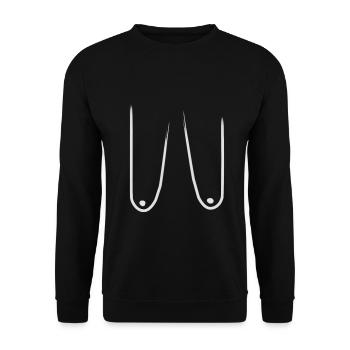 Oma Brüste Lustig - Unisex Pullover - Schwarz - Vorne - Alina (178cm) & Michal (187cm)