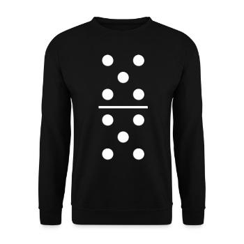 Domino Gruppenkostüm 5 5 Fasching Geschenk T-Shirt - Unisex Pullover - Schwarz - Vorne - Alina (178cm) & Michal (187cm)