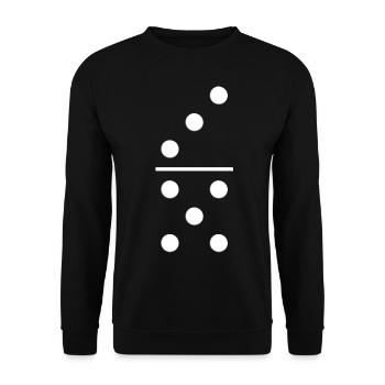 Domino Gruppenkostüm 3 5 Fasching Geschenk T-Shirt - Unisex Pullover - Schwarz - Vorne - Alina (178cm) & Michal (187cm)