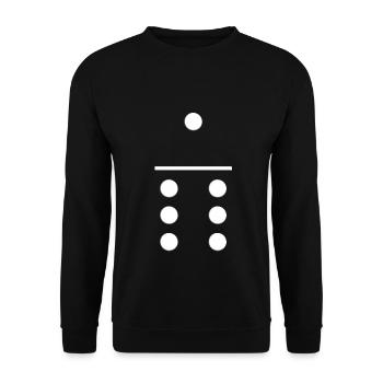 Domino Gruppenkostüm 1 6 Fasching Geschenk T-Shirt - Unisex Pullover - Schwarz - Vorne - Alina (178cm) & Michal (187cm)