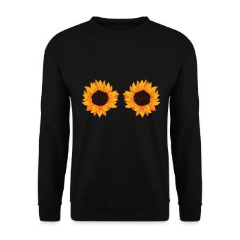 Sonnenblumen Brüste - Unisex Pullover - Schwarz - Vorne - Alina (178cm) & Michal (187cm)