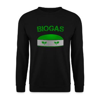 Biogasanlage Landwirt Bauer Geschenk - Unisex Pullover - Schwarz - Vorne - Alina (178cm) & Michal (187cm)