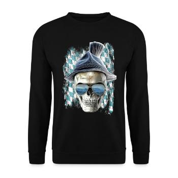Bavarian skull - Unisex Sweatshirt - black - Front - Alina (178cm) & Michal (187cm)