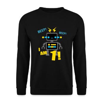Robot 1 an anniversaire garçons cadeau - Sweat-shirt Unisexe - noir - Devant - Alina (178cm) & Michal (187cm)